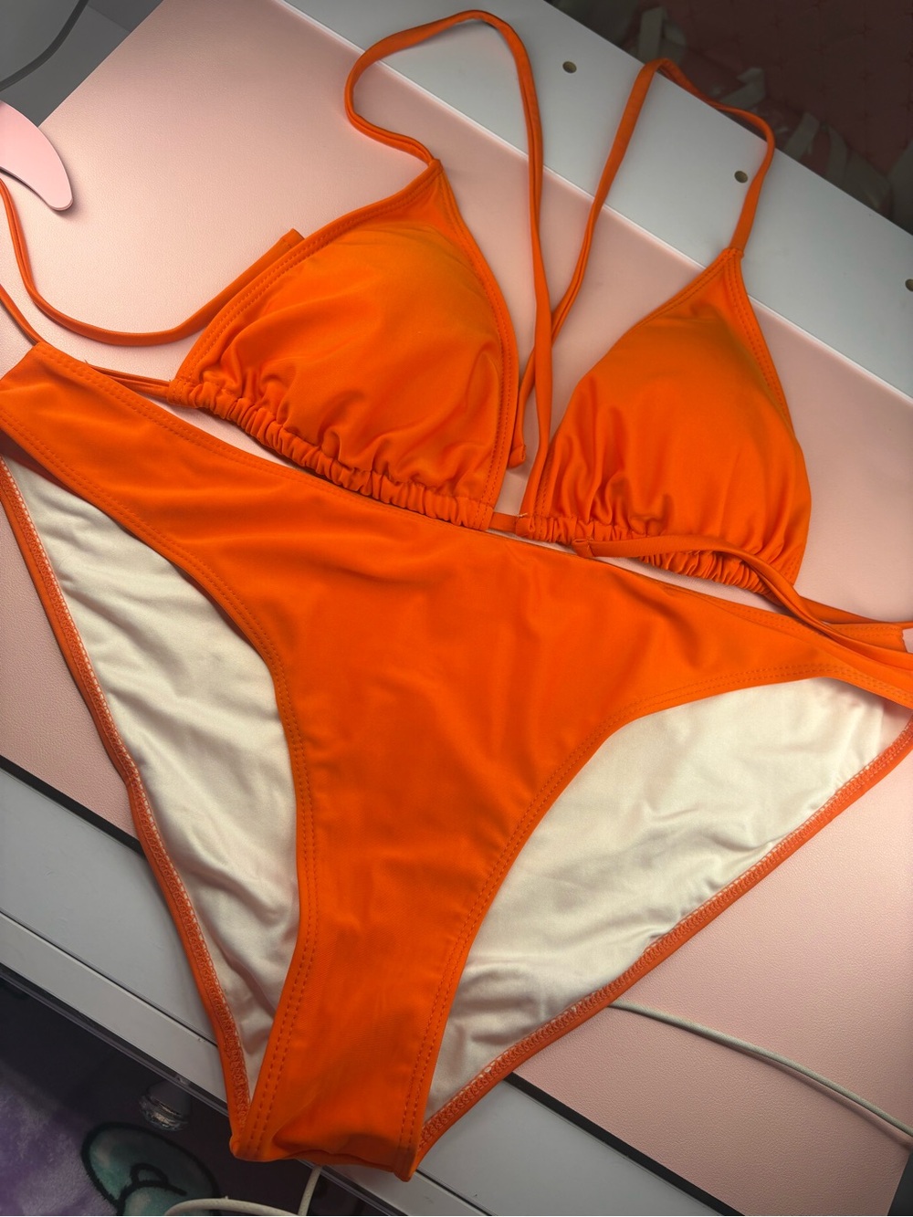 Girls' Orange One-Piece Swimsuit - Bright Orange